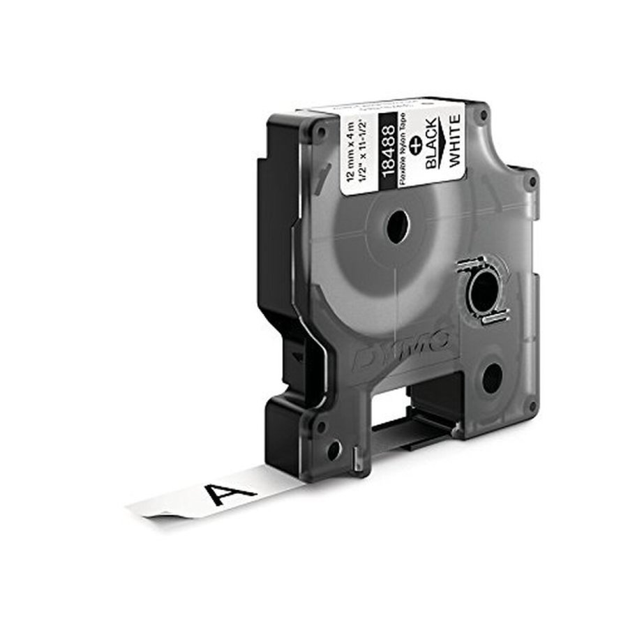 Lamineret tape til mrkningsmaskiner Dymo 18488 Hvid Sort/Hvid 12 mm #2