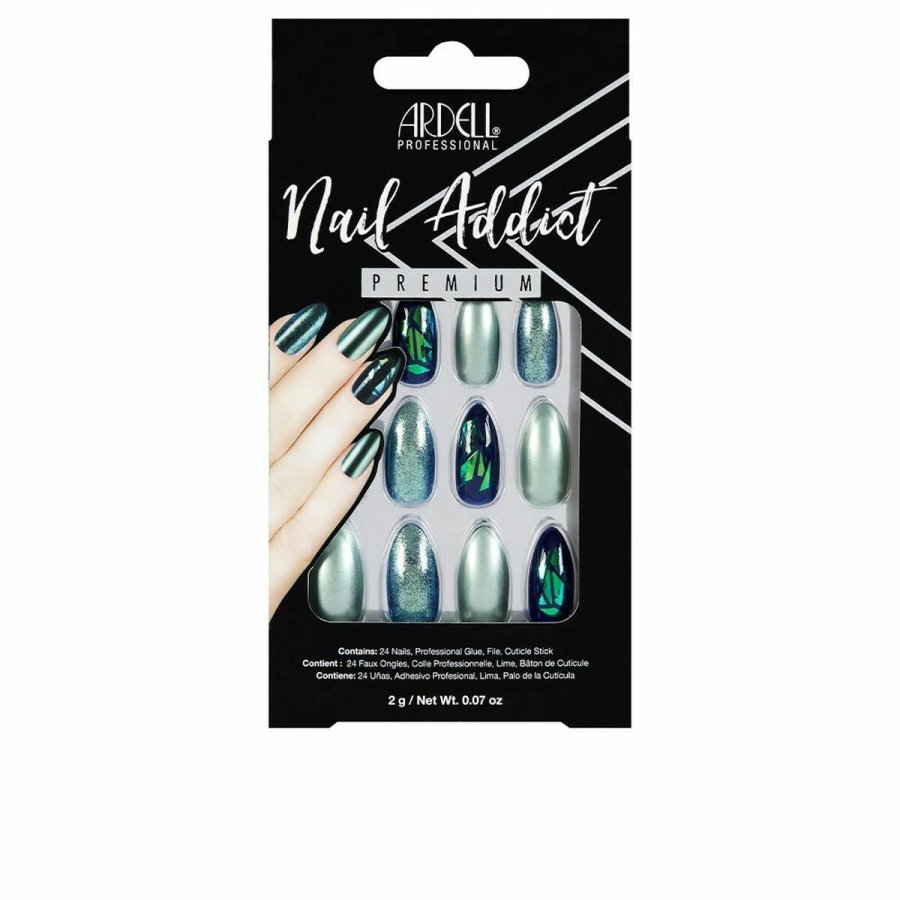 Falske negle Ardell Nail Addict Green Glitter Chrome (24 pcs) #1
