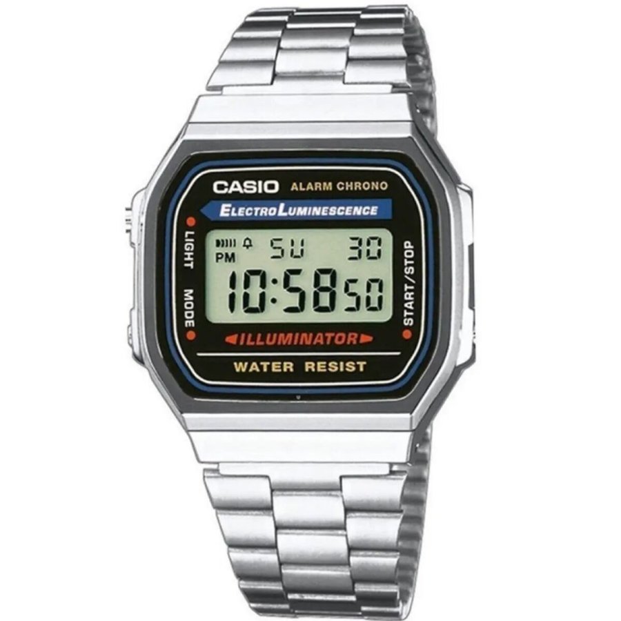 Unisex ur Casio A168W-1 Sort Slvfarvet ( 36 mm) #1