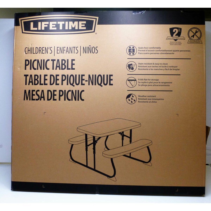 B�rnebord Lifetime Fl�defarvet Foldbar Picnic 82,5 x 53,5 x 90 cm St�l Plastik #5