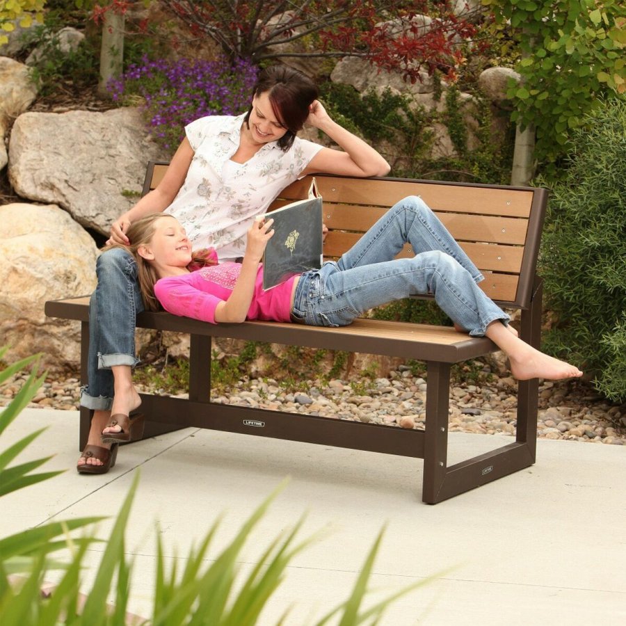 B�nk med rygl�n Lifetime Bord Brun Convertible #3