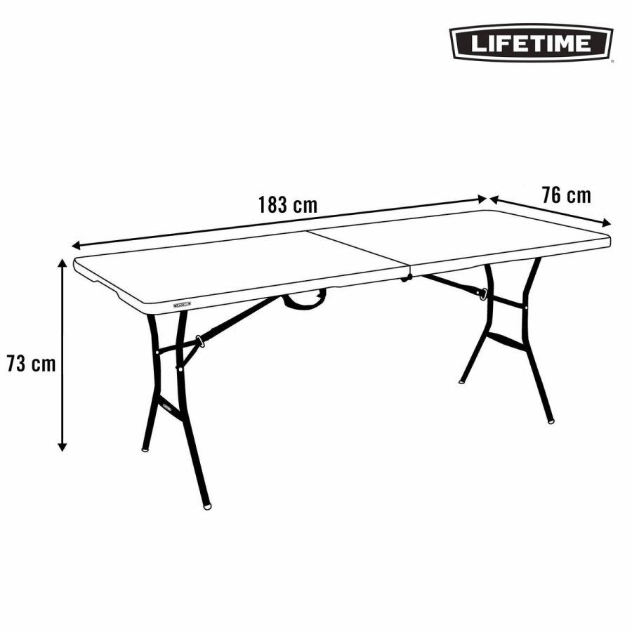 Sammenklappeligt bord Lifetime Sort 183 x 73 x 76 cm #4