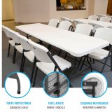 Sammenklappeligt bord Lifetime Hvid 244 x 74 x 76 cm #3