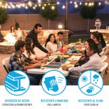 Sammenklappeligt bord Lifetime Hvid 244 x 74 x 76 cm #4