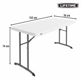 Sammenklappeligt bord Lifetime Hvid 152 x 74 x 76 cm #4
