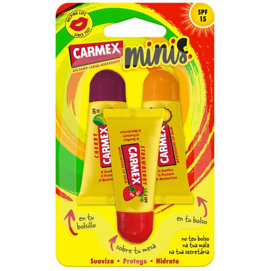 Fugtgivende lbepomade Carmex Triplo Jordbr Ananas 3 Dele Stjerne Spf 15 #2