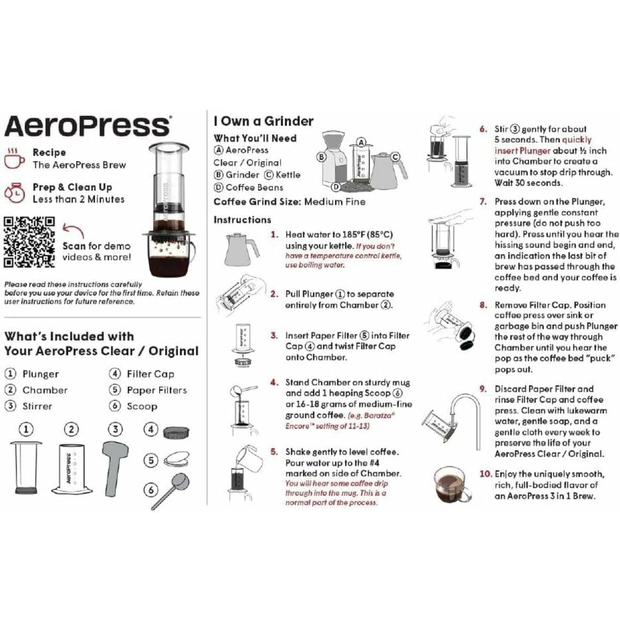 Brbar Kaffemaskine Aeropress 85R11 Sort Gennemsigtig #6
