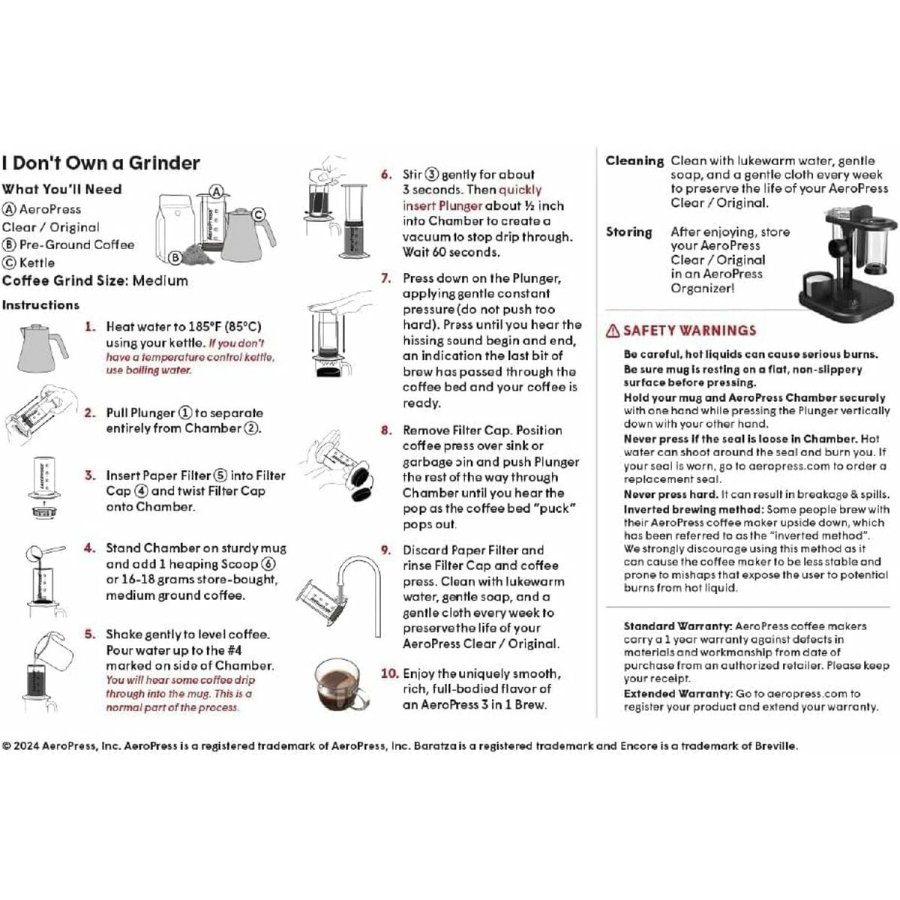 Brbar Kaffemaskine Aeropress 85R11 Sort Gennemsigtig #7