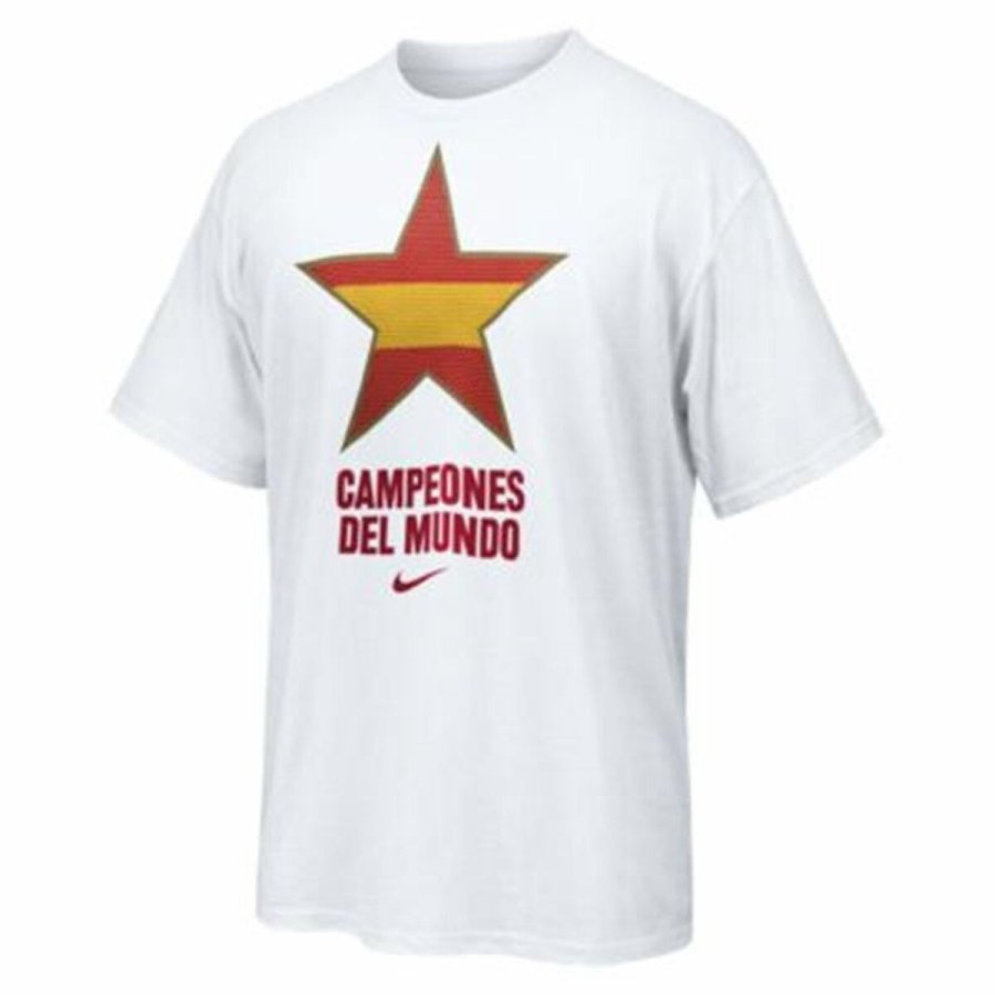 Kortrmet T-shirt til Mnd Nike Estrella Espaa Campeones del Mundo 2010 Hvid #1