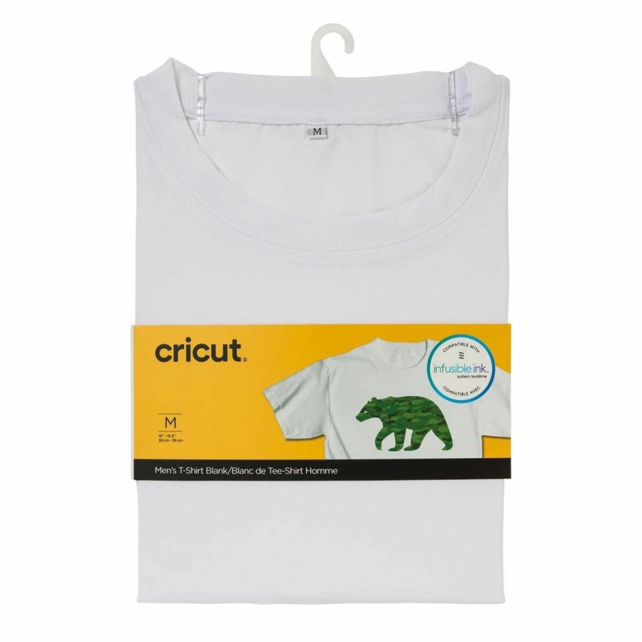 T-shirt, der kan tilpasses til sk�replotter Cricut Men's Hvid #1