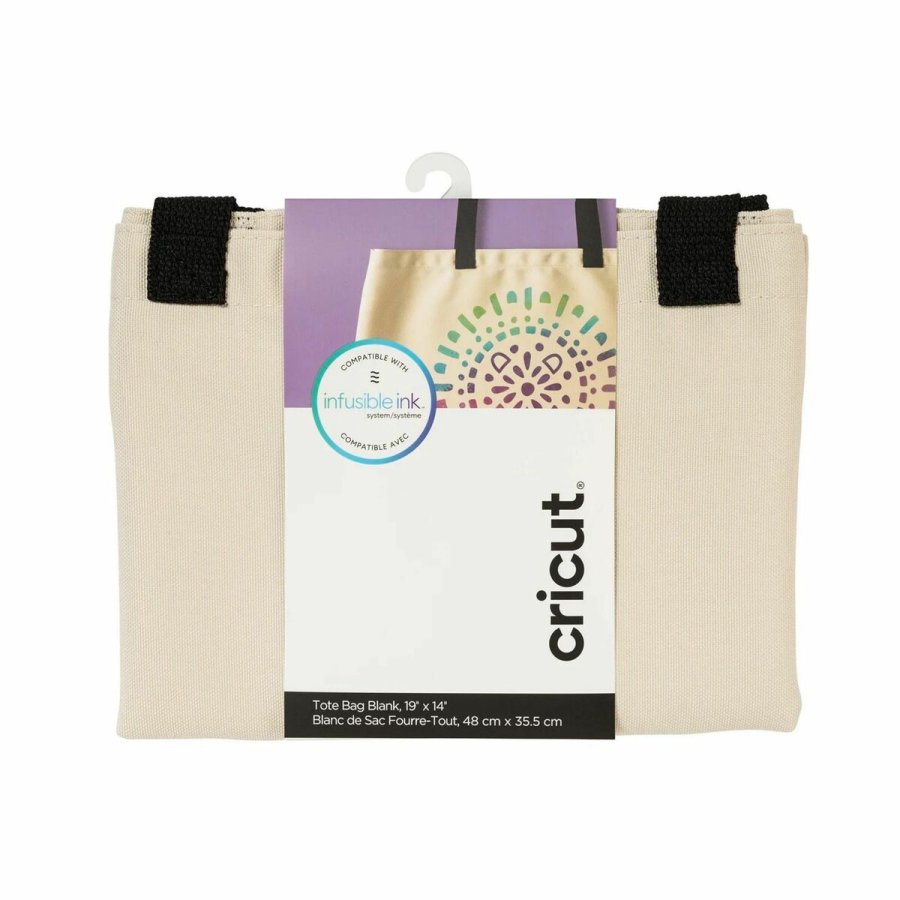 Indkbspose Cricut Tote Bag Sort Beige #1