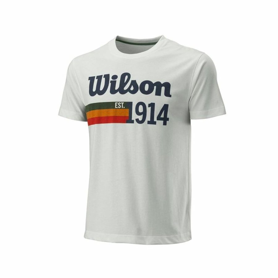 Kortrmet T-shirt til Mnd Wilson Script 14 Hvid #1