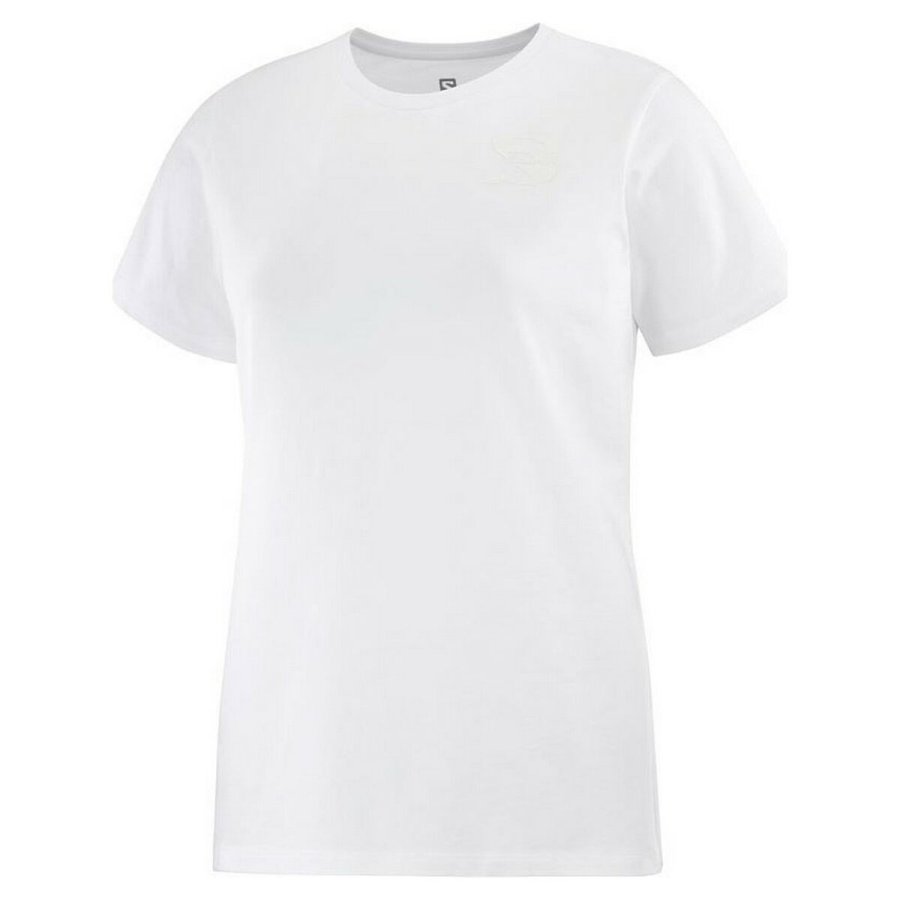 Kort�rmet T-shirt til Kvinder Salomon Small Logo Hvid #1