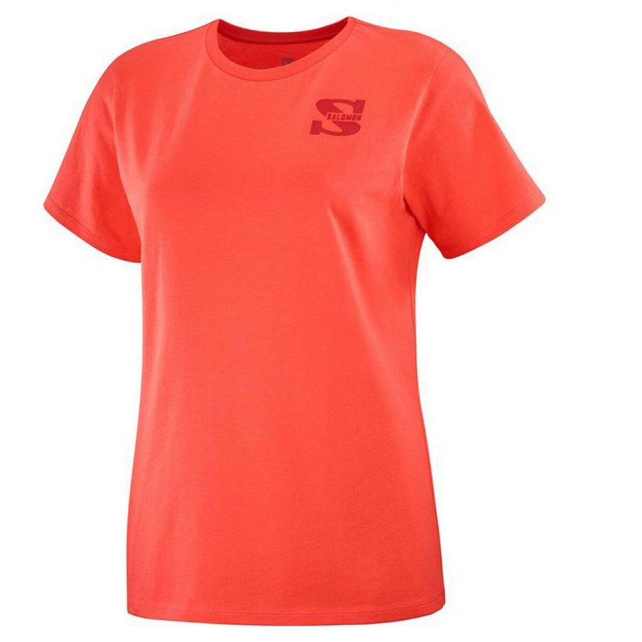Kortrmet T-shirt til Mnd Salomon Outlife Small Logo Orange #1