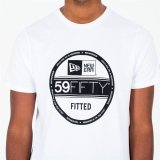 Kortrmet T-shirt til Mnd New Era  Essential Visor Sticker Hvid #4