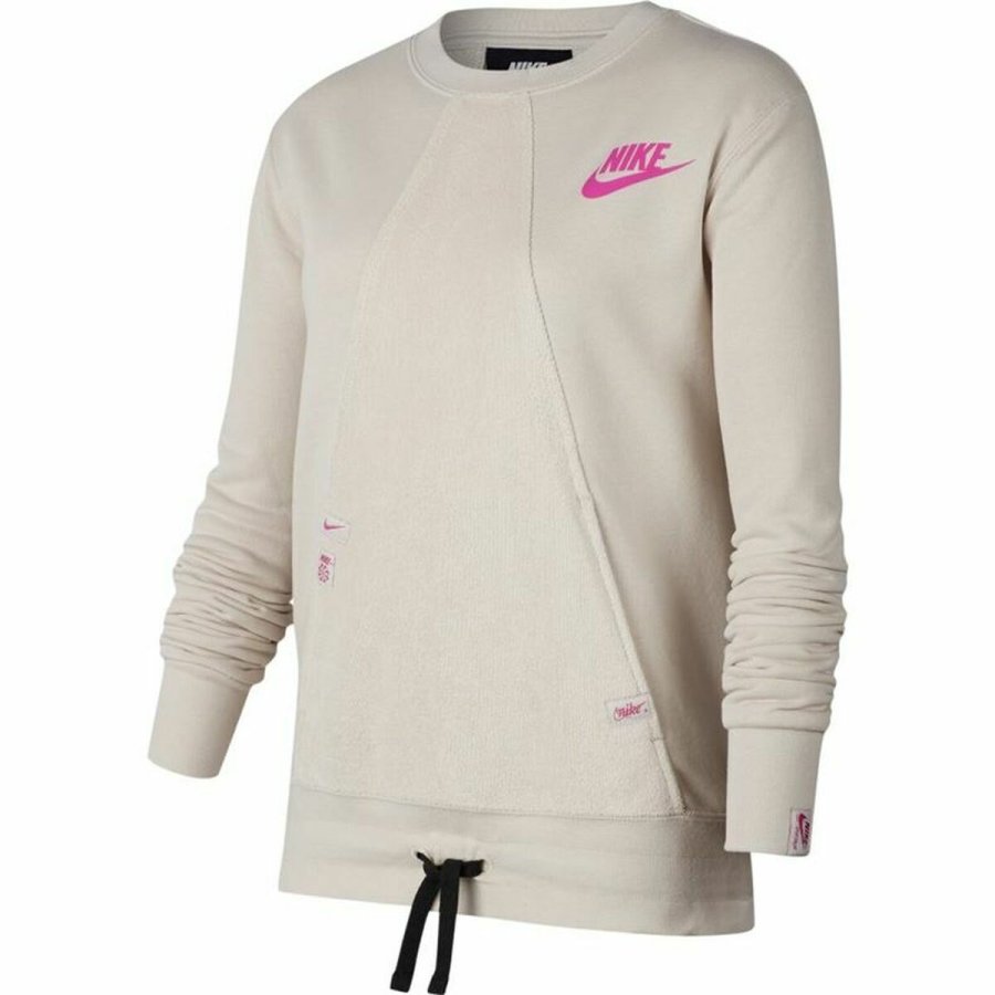 Sweatshirt uden htte til piger Nike Heritage Beige #1