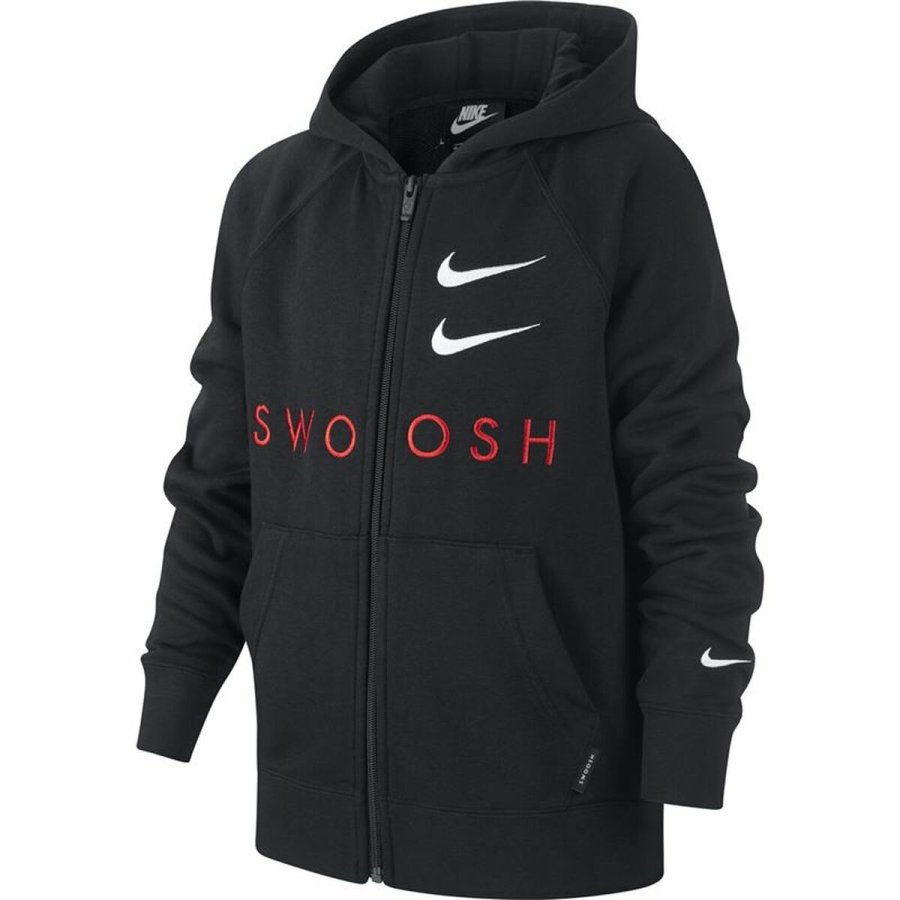Sportsjakke til brn Nike Swoosh Sort #1