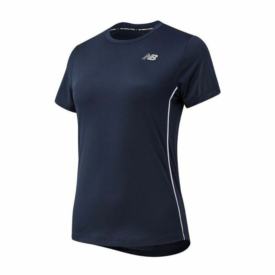 Kort�rmet T-shirt til M�nd New Balance Accelerate M�rkebl� #1