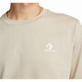 Unisex Kort�rmet T-shirt Converse Classic Fit Left Chest Star Chevron Beige #3