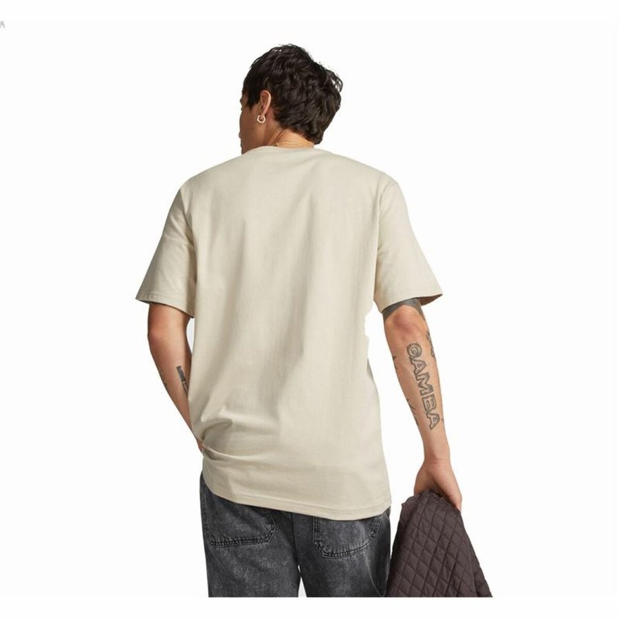 Unisex Kort�rmet T-shirt Converse Classic Fit Left Chest Star Chevron Beige #2