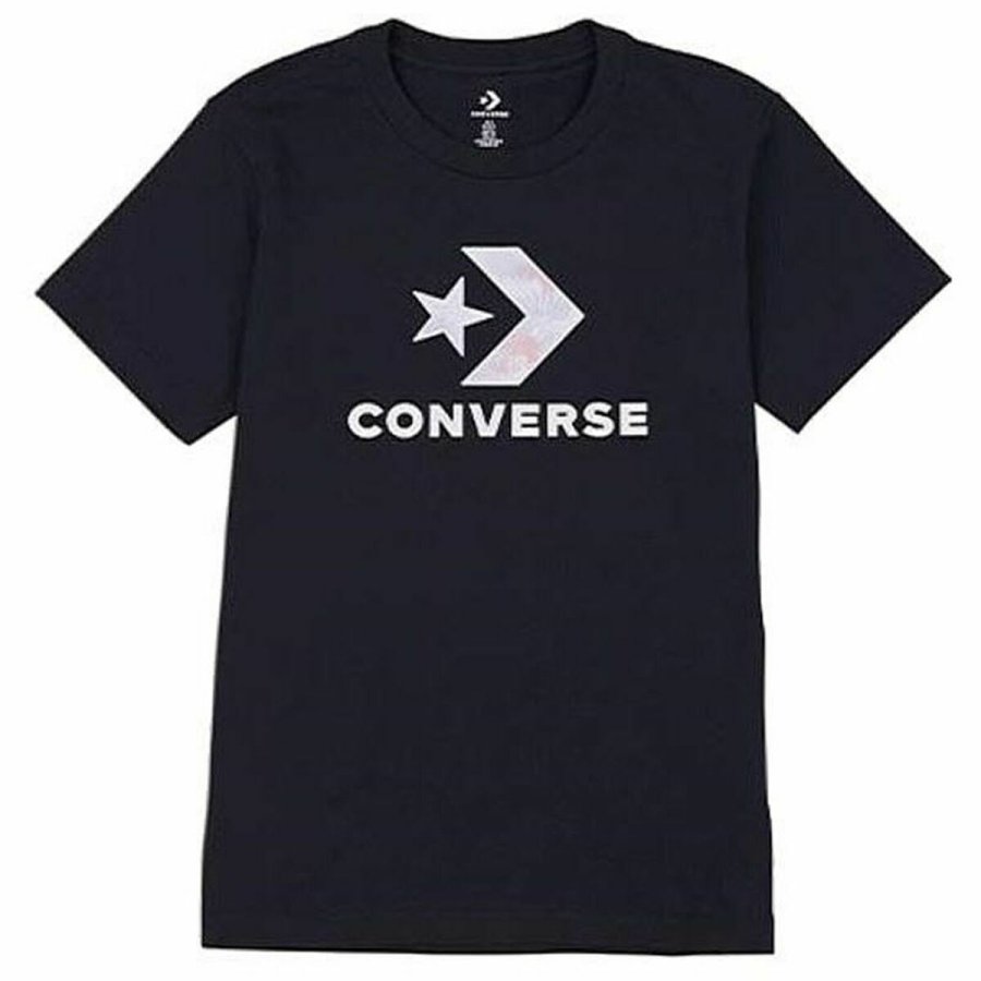 Kort�rmet T-shirt til Kvinder Converse Seasonal Star Chevron Sort #1