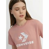 Kort�rmet T-shirt til Kvinder Converse Seasonal Star Chevron Pink #3