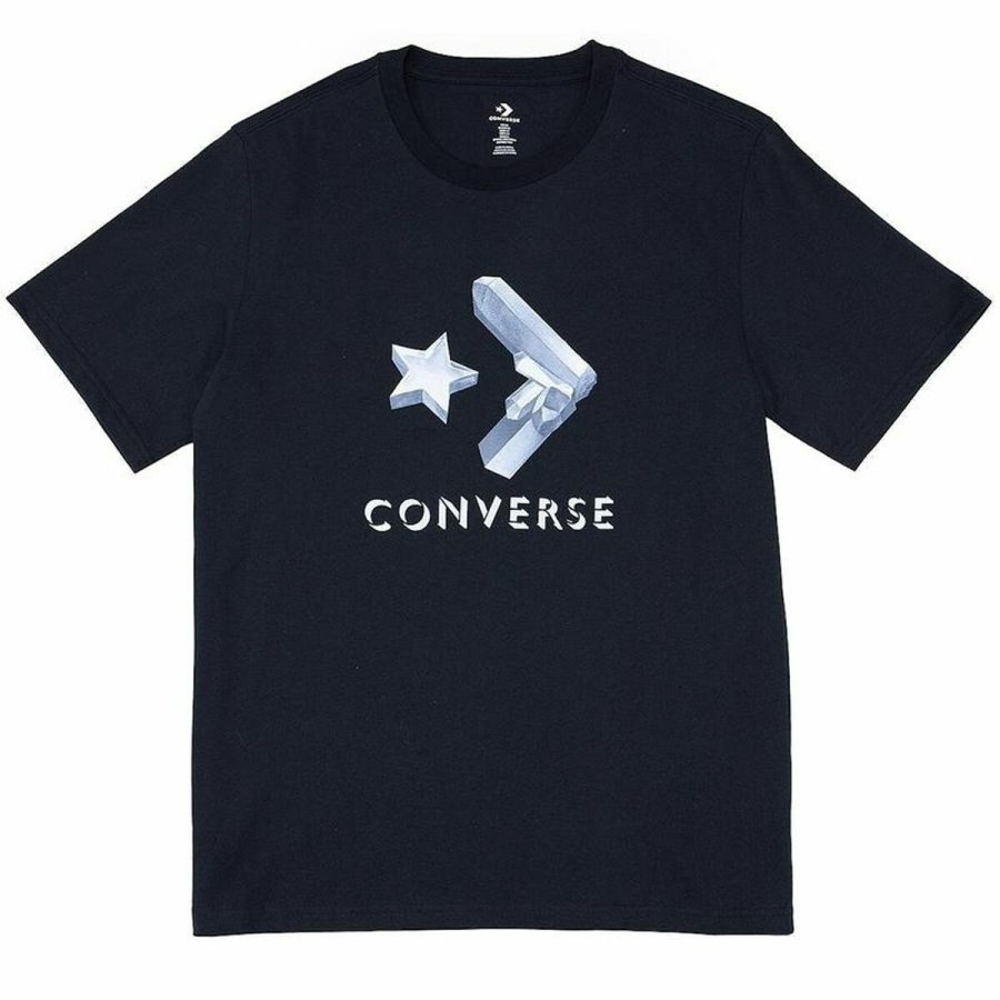 Kort�rmet T-shirt til M�nd Converse Crystals Sort #1