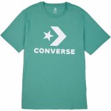 Unisex Kortrmet T-shirt Converse Standard Fit Center Front Large Grn #1