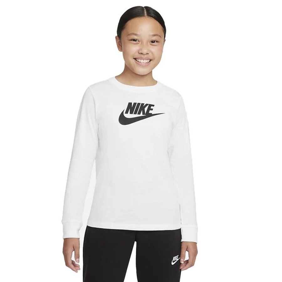 B�rne Kort�rmet T-shirt Nike CZ1260-100 Hvid #1