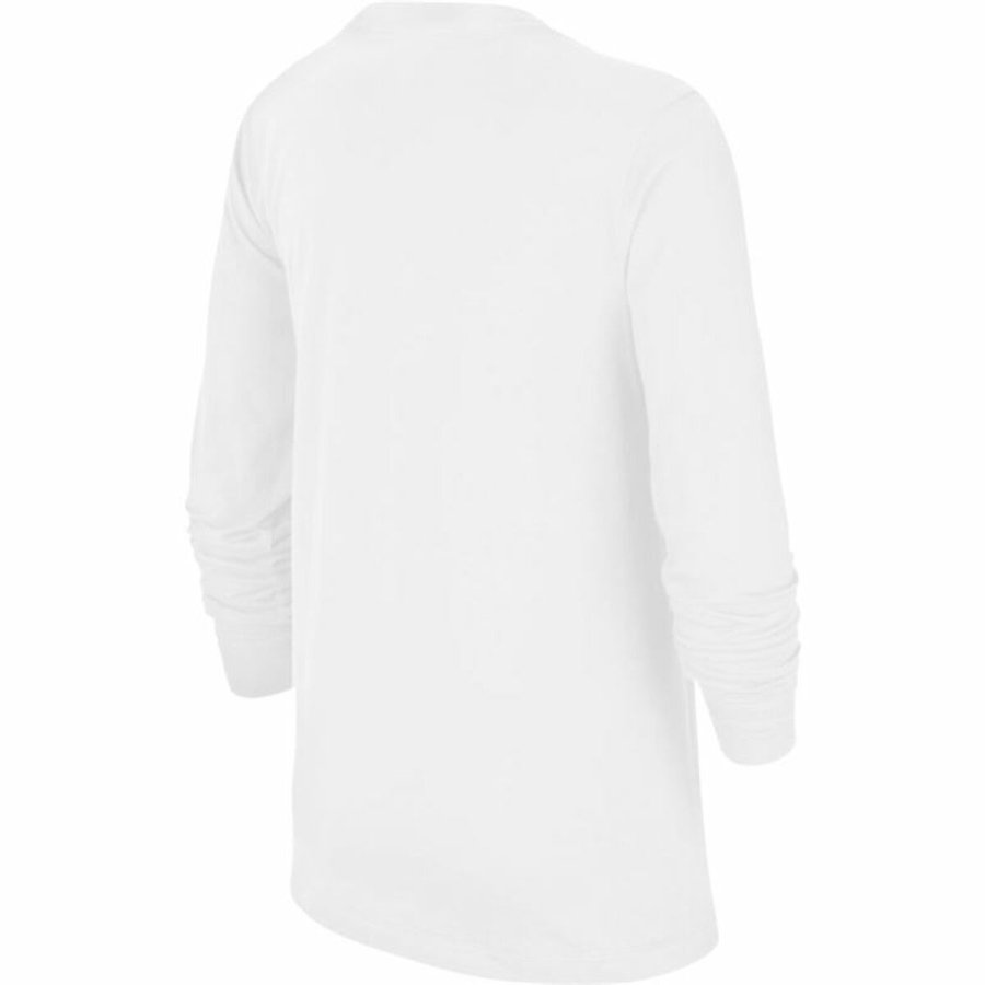 Lang�rmet T-shirt til B�rn Nike Sportswear Hvid #2