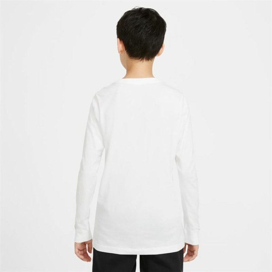 Lang�rmet T-shirt til B�rn Nike Sportswear Hvid #4