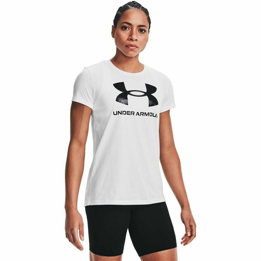 Kort�rmet T-shirt til Kvinder Under Armour Sportstyle Hvid #3