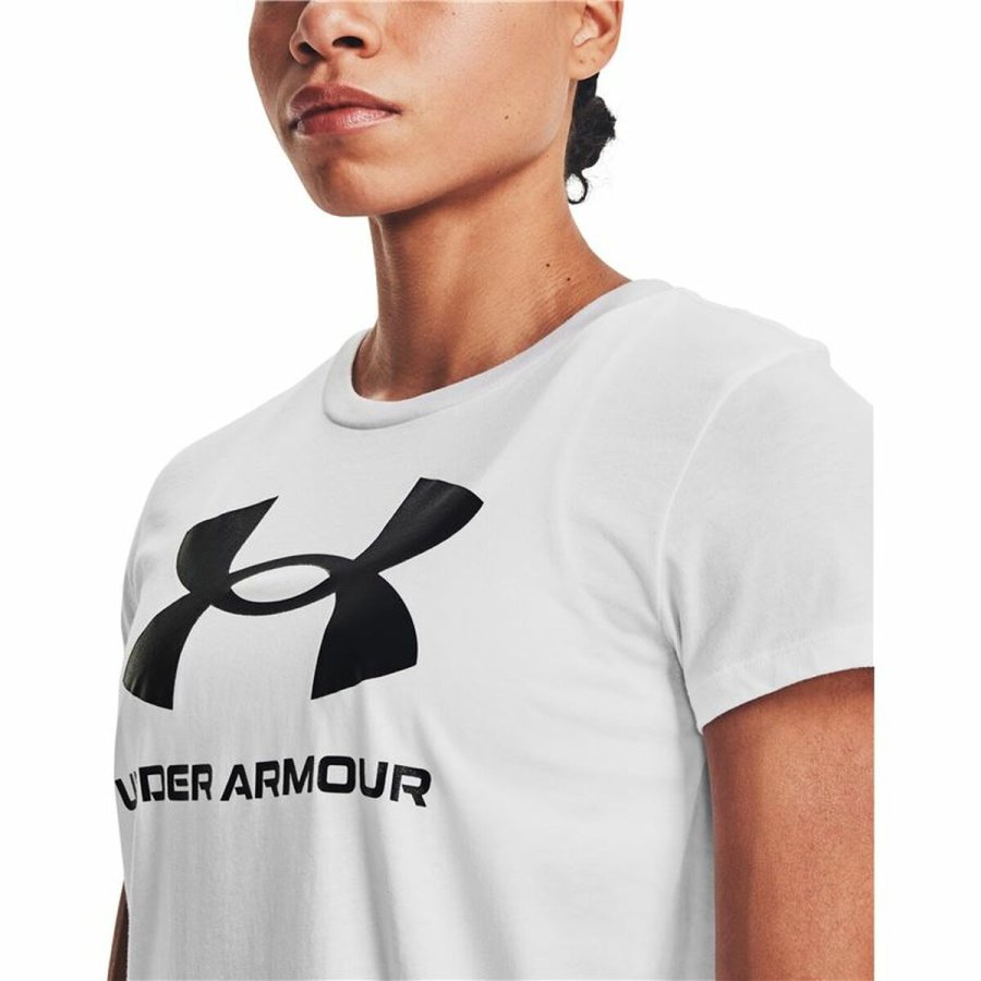 Kort�rmet T-shirt til Kvinder Under Armour Sportstyle Hvid #5