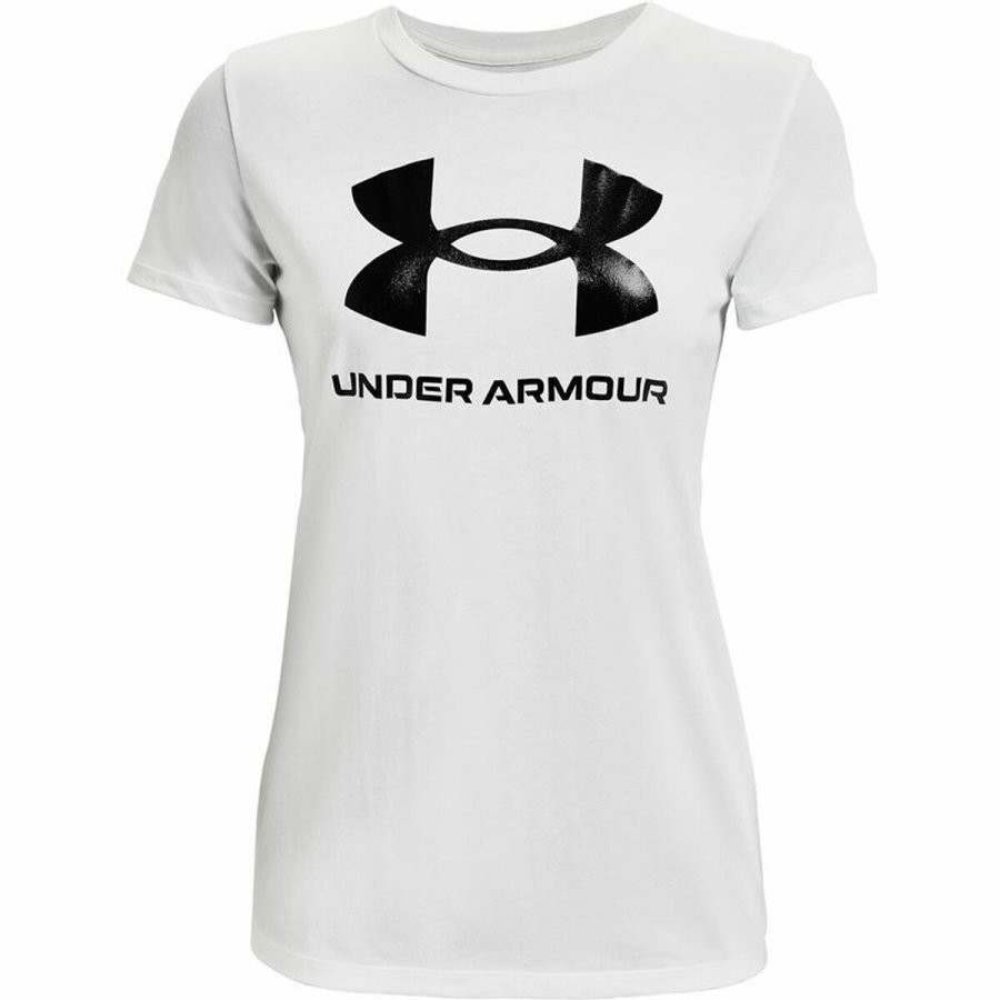 Kort�rmet T-shirt til Kvinder Under Armour Sportstyle Hvid #1