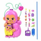 Babydukke med tilbehr Polly Pocket Mommy Monkey and Baby #1