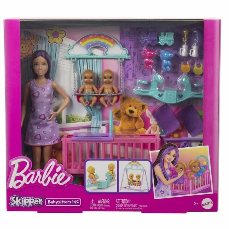 Babydukke med tilbehr Barbie The Twins' Room-Skipper Playset #6