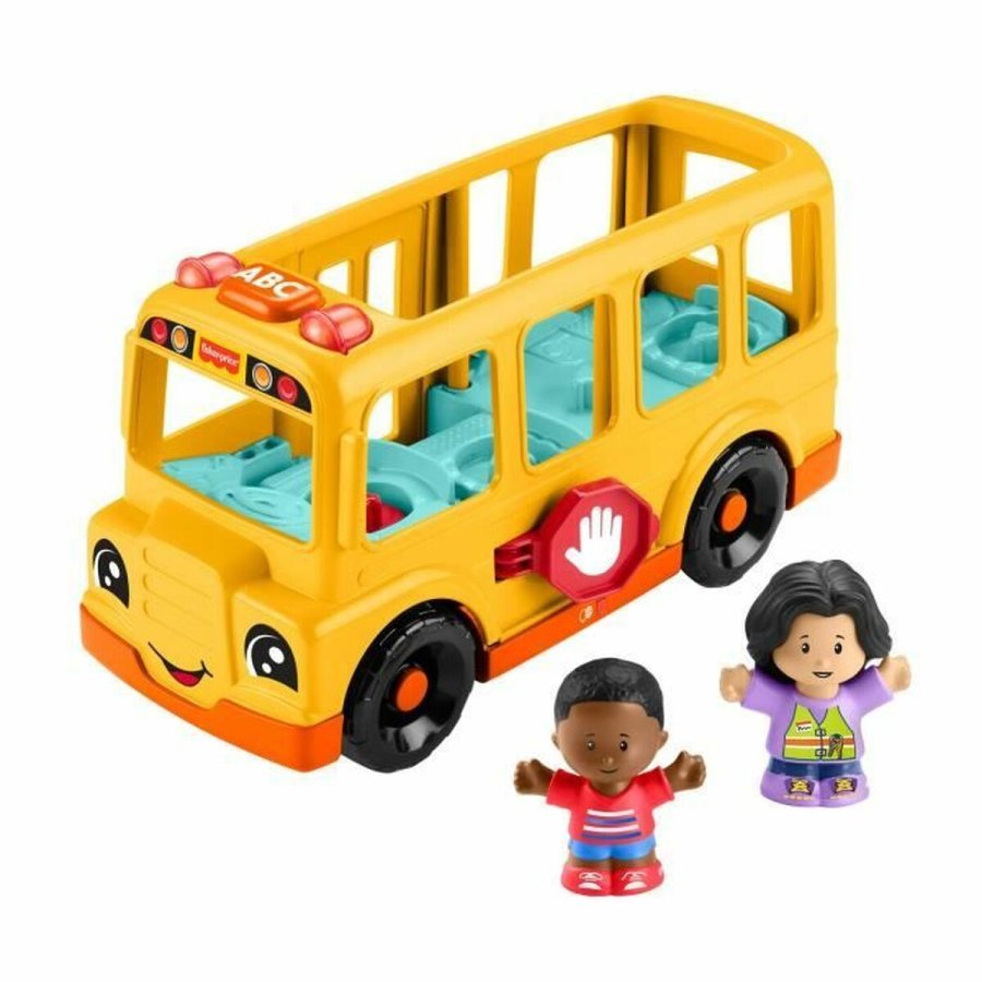 Action Figurer Fisher-Price Little People-El autobs escolar-Vehculo de empuje musical HYT03 #1