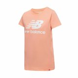 Kortrmet T-shirt til Kvinder New Balance Essentials Stacked Pink #1