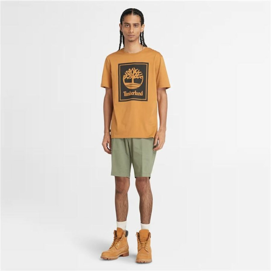 Kortrmet T-shirt til Mnd Timberland Stack Logo #4