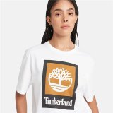 Kort�rmet T-shirt til M�nd Timberland Stack Logo Colored Hvid #4