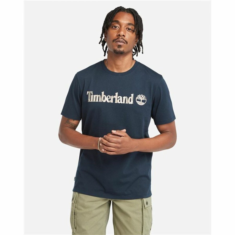 Kortrmet T-shirt til Mnd Timberland Kennebec River Camo Linear Logo Bl #5