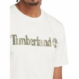 Kortrmet T-shirt til Mnd Timberland Kennebec River Camo Linear Logo Hvid #6