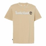 Kortrmet T-shirt til Mnd Timberland Kennebec River Linear Logo Lys brun #1