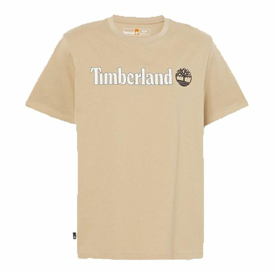 Kortrmet T-shirt til Mnd Timberland Kennebec River Linear Logo Lys brun #1