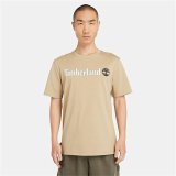 Kortrmet T-shirt til Mnd Timberland Kennebec River Linear Logo Lys brun #2