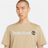 Kortrmet T-shirt til Mnd Timberland Kennebec River Linear Logo Lys brun #4