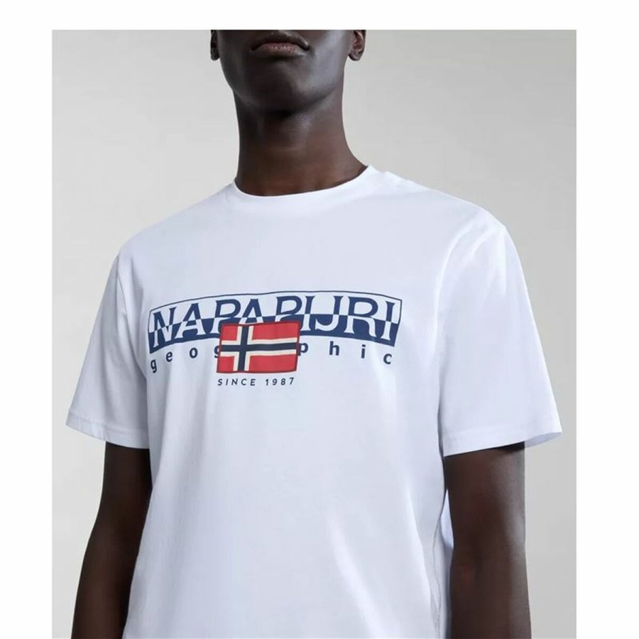 Kortrmet T-shirt til Mnd Napapijri S-Aylmer Hvid #4