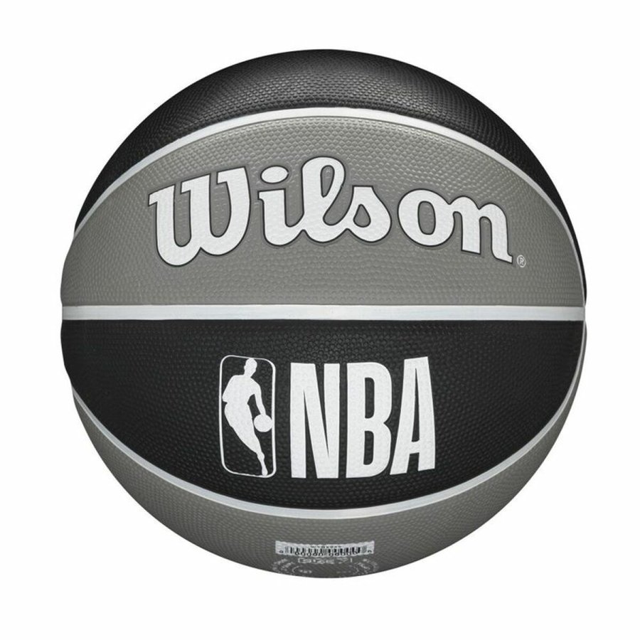 Basketball Wilson Nba Team Tribute Brooklyn Nets Sort Naturgummi Onesize 7 #2