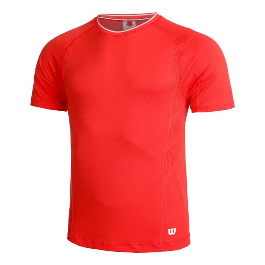 Kort�rmet T-shirt til M�nd Wilson Wilson Team Seamless Crew R�d Padel #1