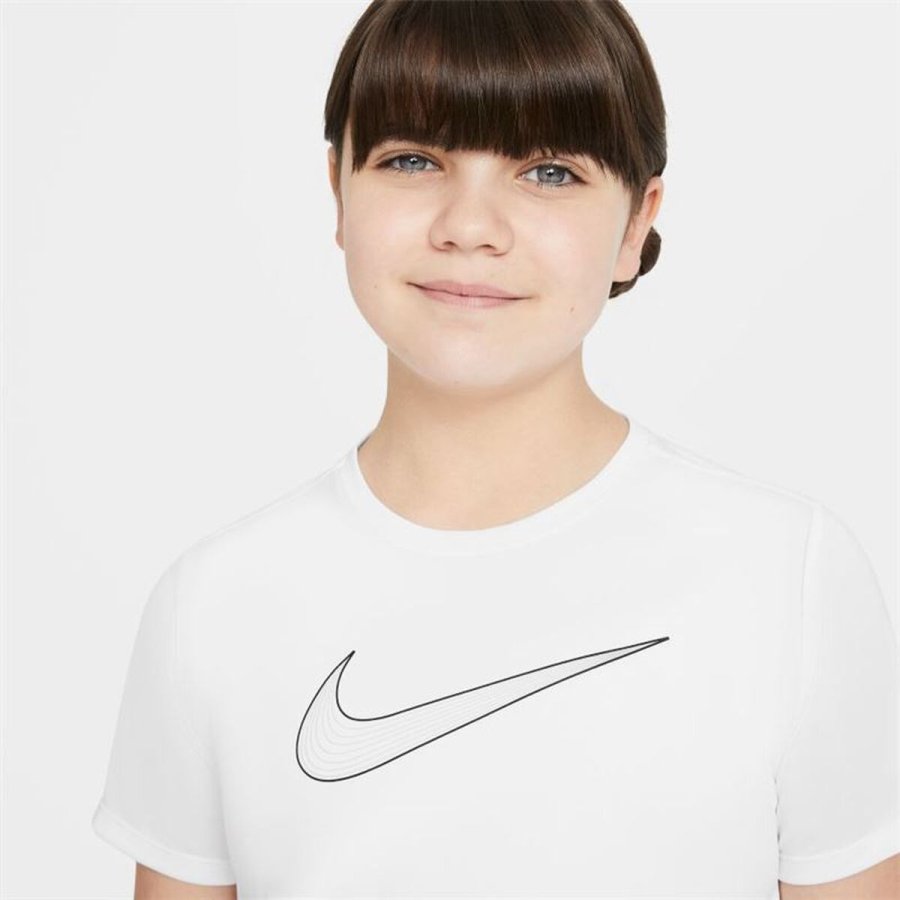 B�rne Kort�rmet T-shirt Nike DD7639-100 Hvid #3